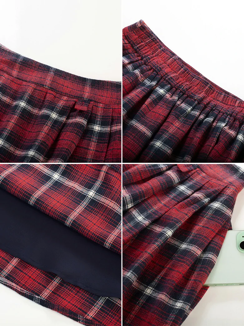 Renaissance Plaided Buckle up Maxi Skirt - Image 48