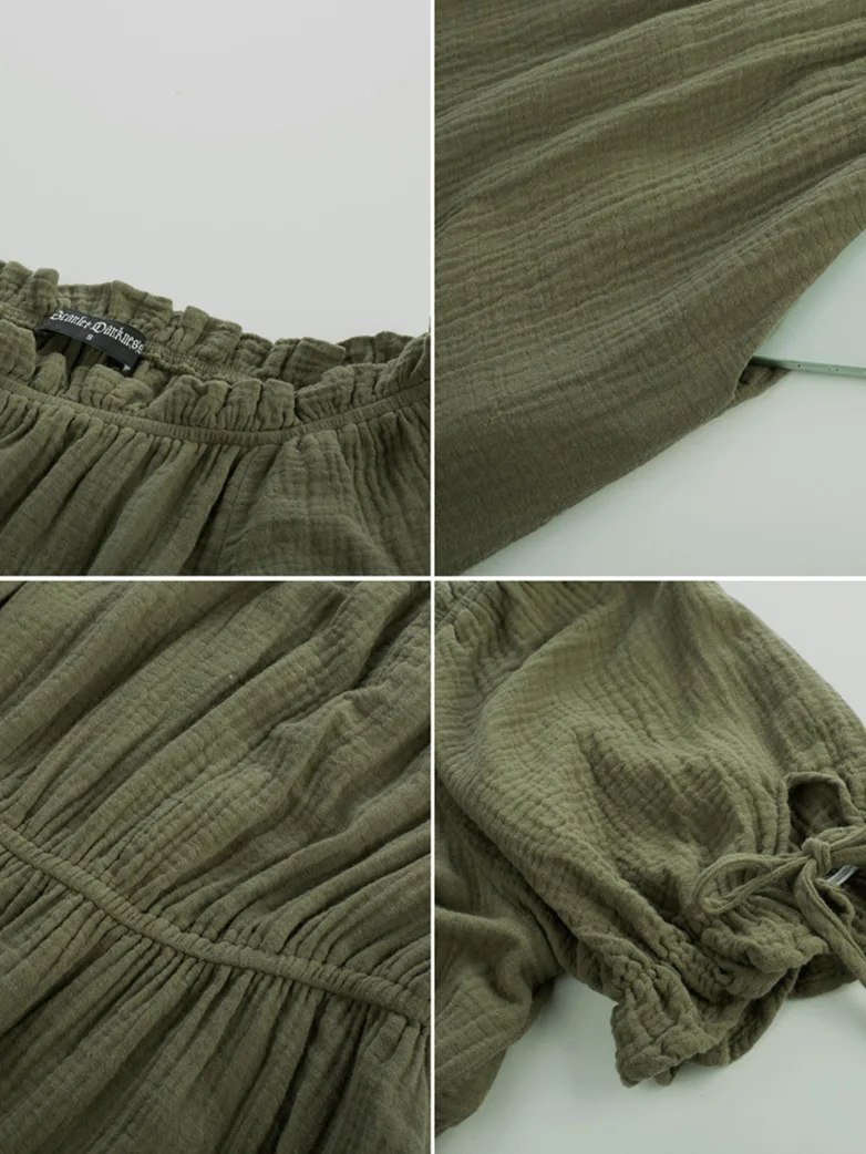 Renaissance Cotton Off Shoulder Pocket Dress - Image 12