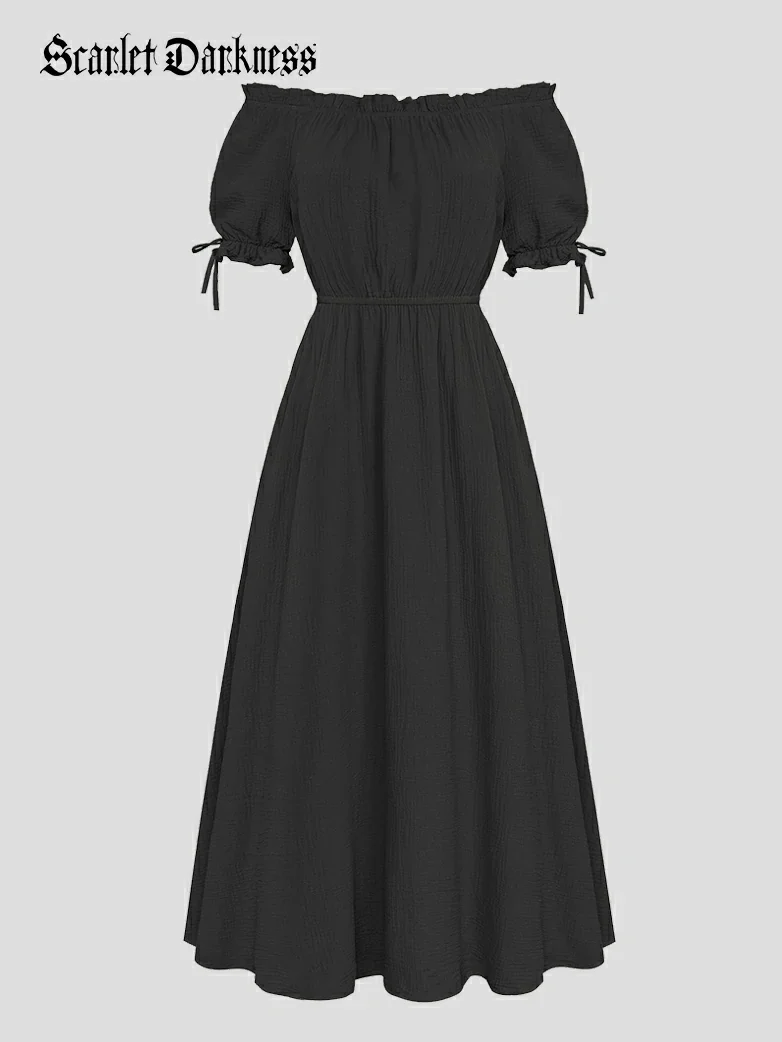 Renaissance Cotton Off Shoulder Pocket Dress - Image 18