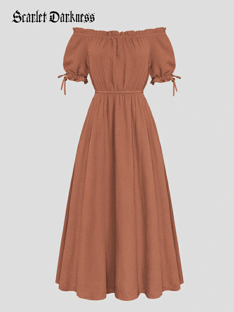 Renaissance Cotton Off Shoulder Pocket Dress - Image 24