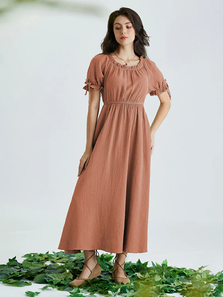 Renaissance Cotton Off Shoulder Pocket Dress - Image 26