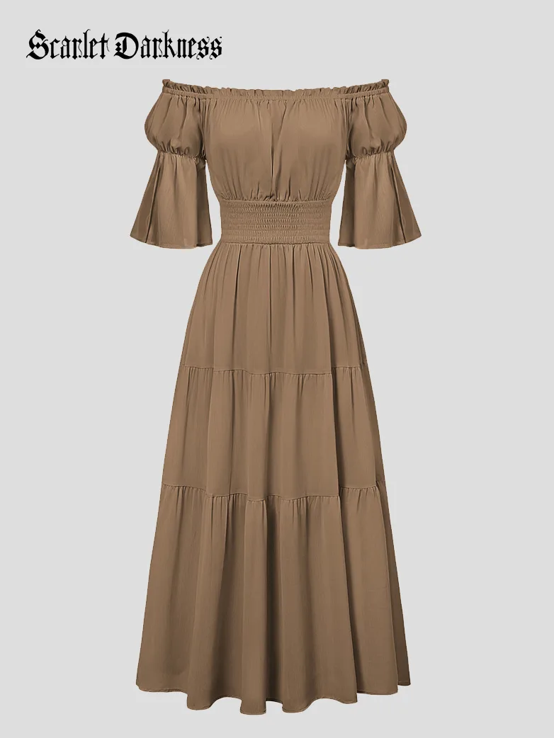 Renaissance Cotton Off Shoulder Pocket Dress - Image 29