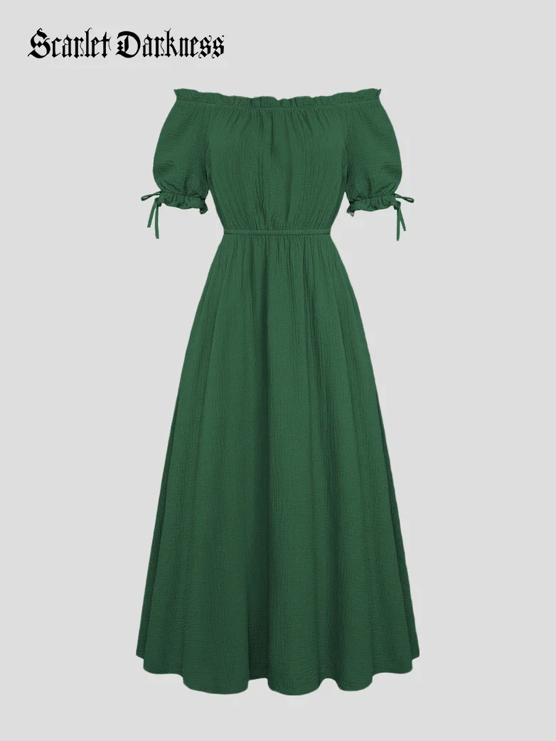 Renaissance Cotton Off Shoulder Pocket Dress - Image 33