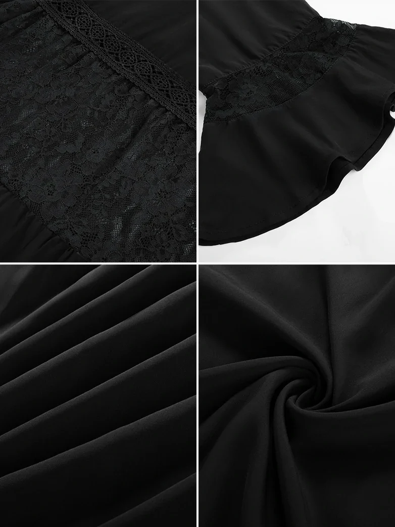 Brown Renaissance Lace Hem Pockets Maxi Dress - Image 18