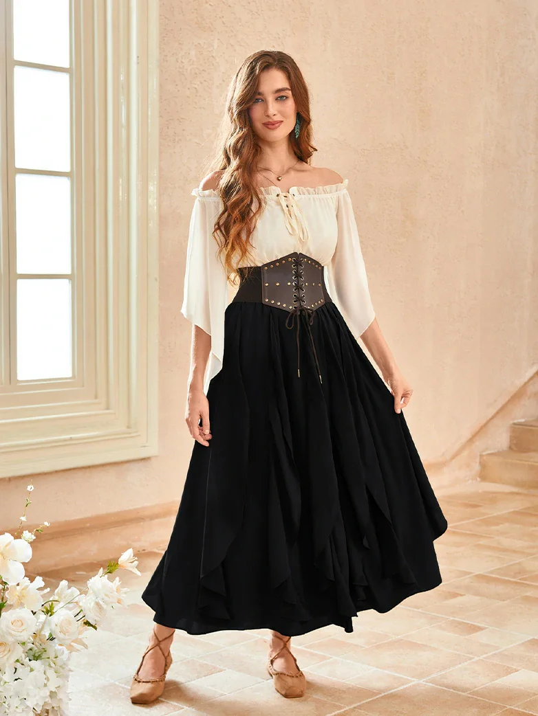 Renaissance Ruffle Swing Skirt with Pockets - Image 12