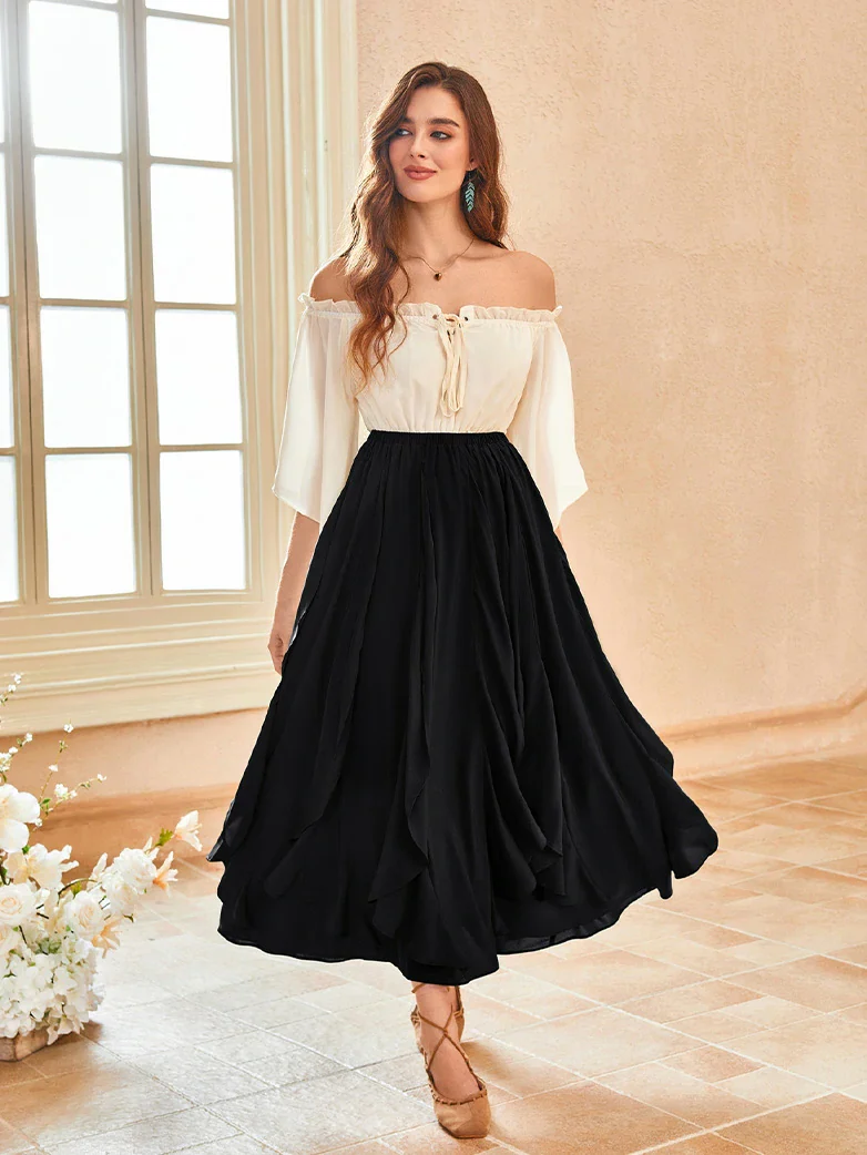 Renaissance Ruffle Swing Skirt with Pockets - Image 13