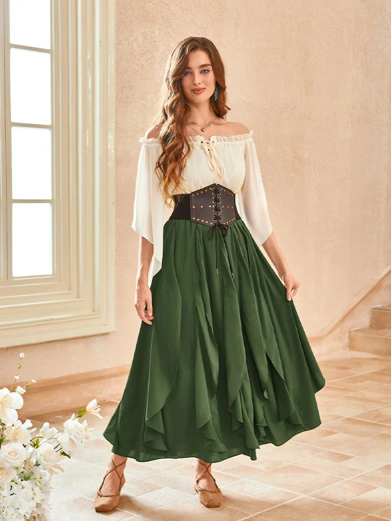 Renaissance Ruffle Swing Skirt with Pockets - Image 16