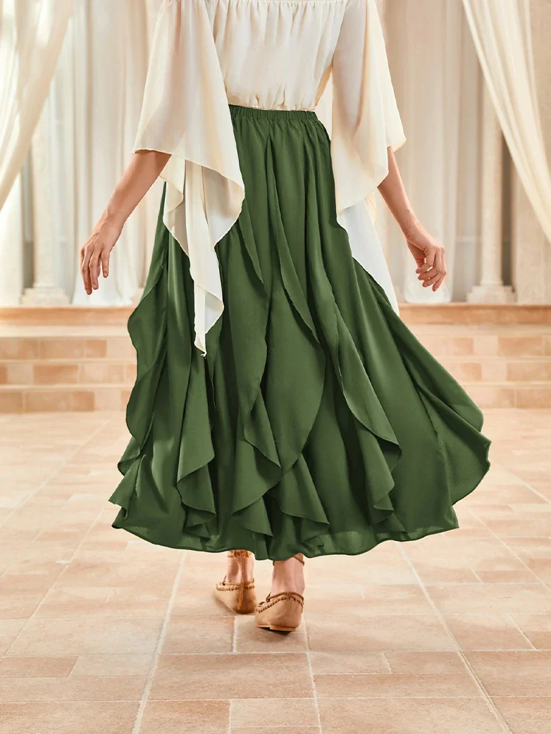 Renaissance Ruffle Swing Skirt with Pockets - Image 19