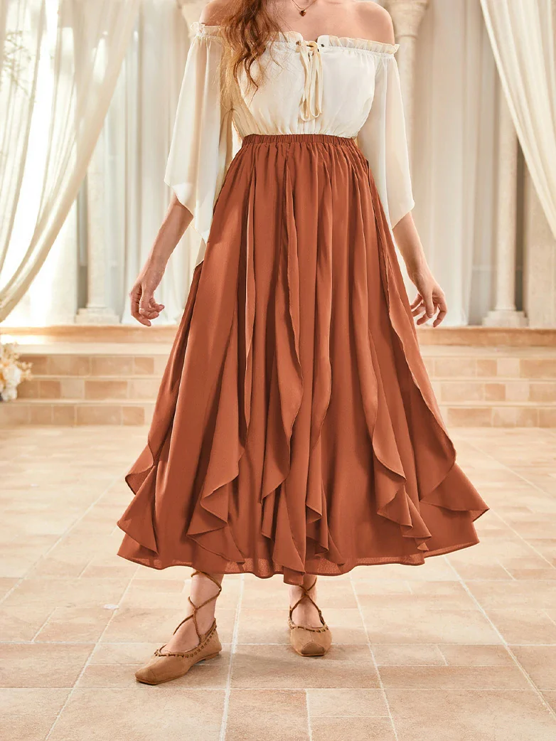 Renaissance Ruffle Swing Skirt with Pockets - Image 23