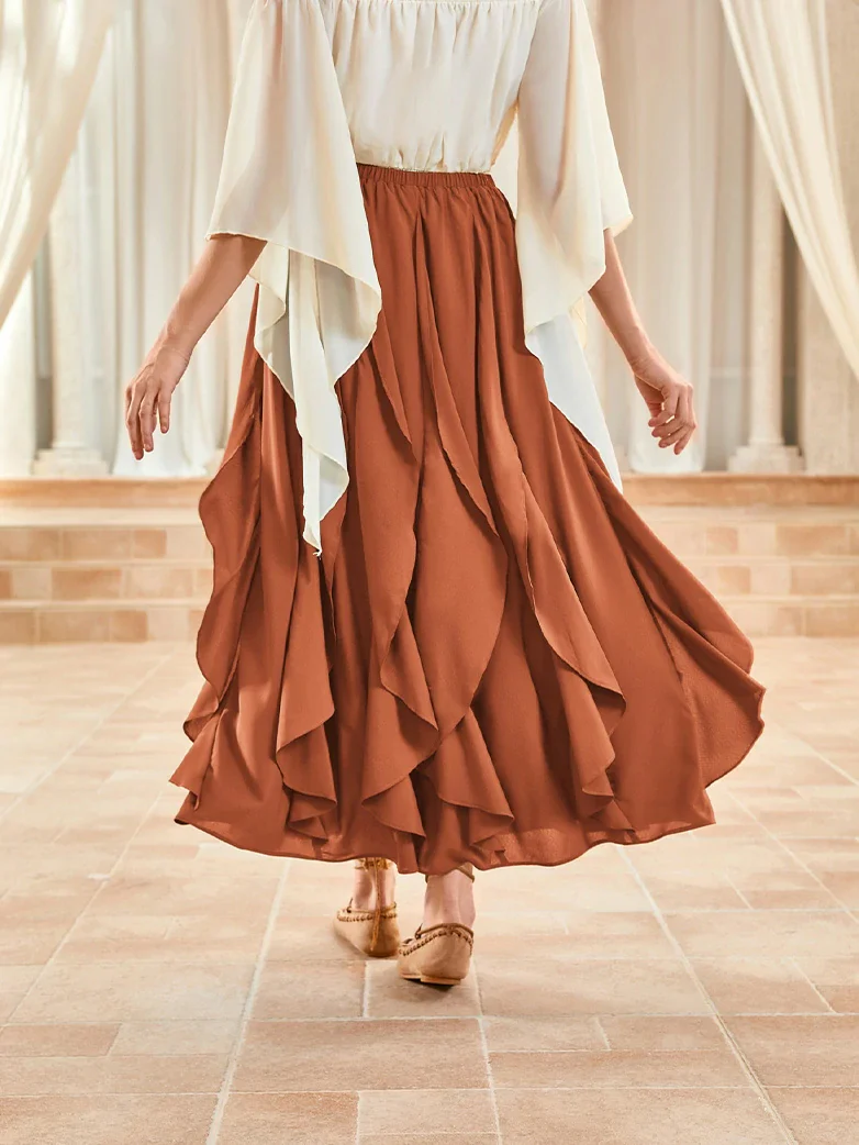 Renaissance Ruffle Swing Skirt with Pockets - Image 24