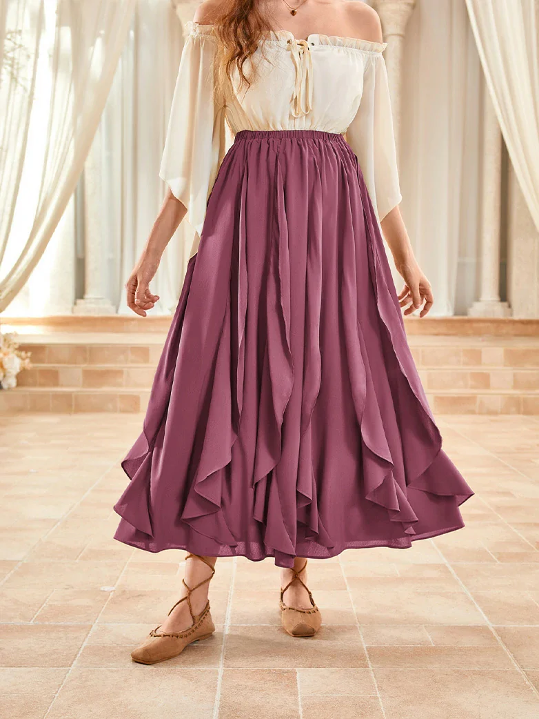 Renaissance Ruffle Swing Skirt with Pockets - Image 3