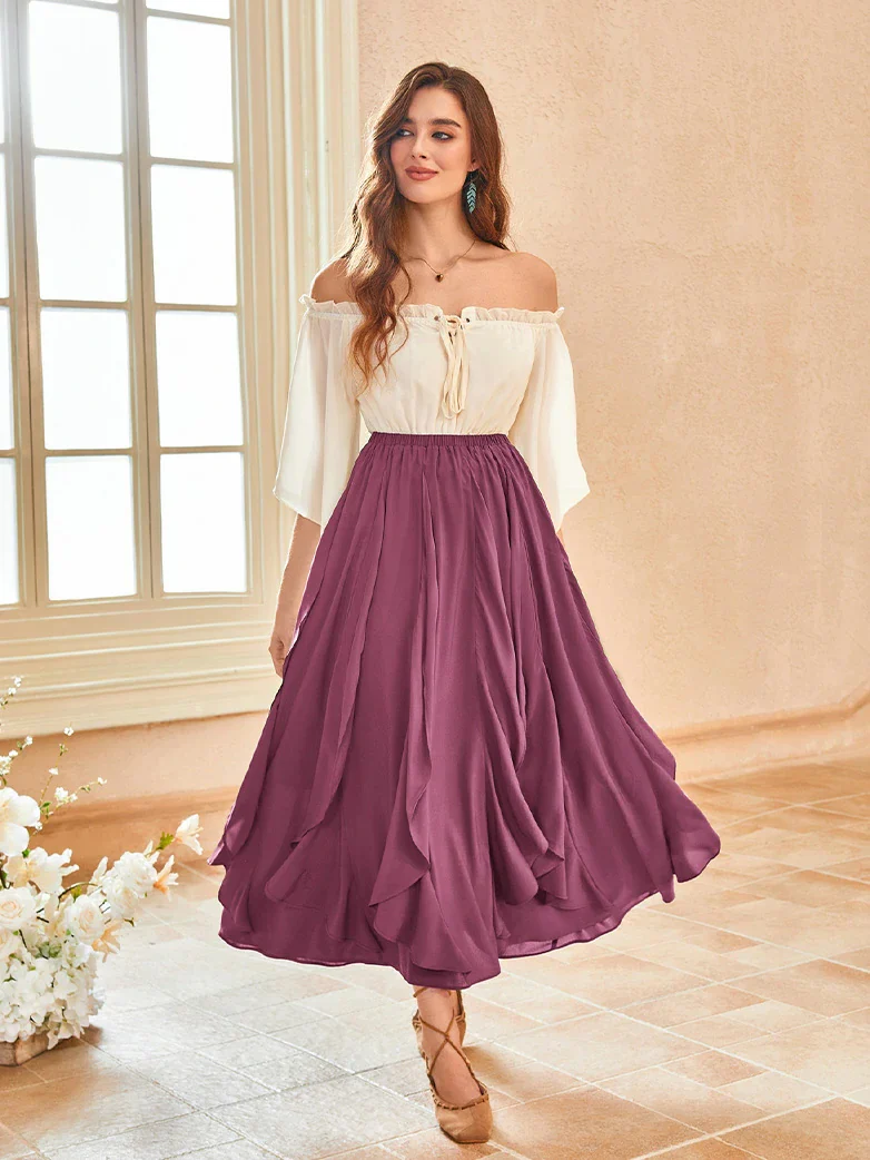 Renaissance Ruffle Swing Skirt with Pockets - Image 4
