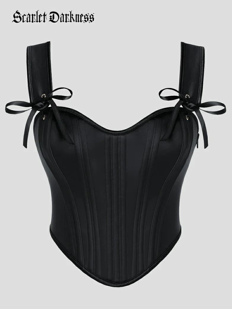 Renaissance Satin Corset Bustier Lace-up Top