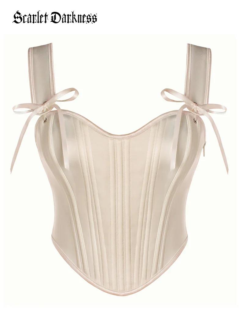 Renaissance Satin Corset Bustier Lace-up Top - Image 10