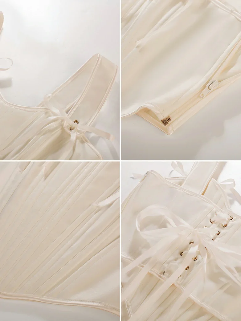 Renaissance Satin Corset Bustier Lace-up Top - Image 14