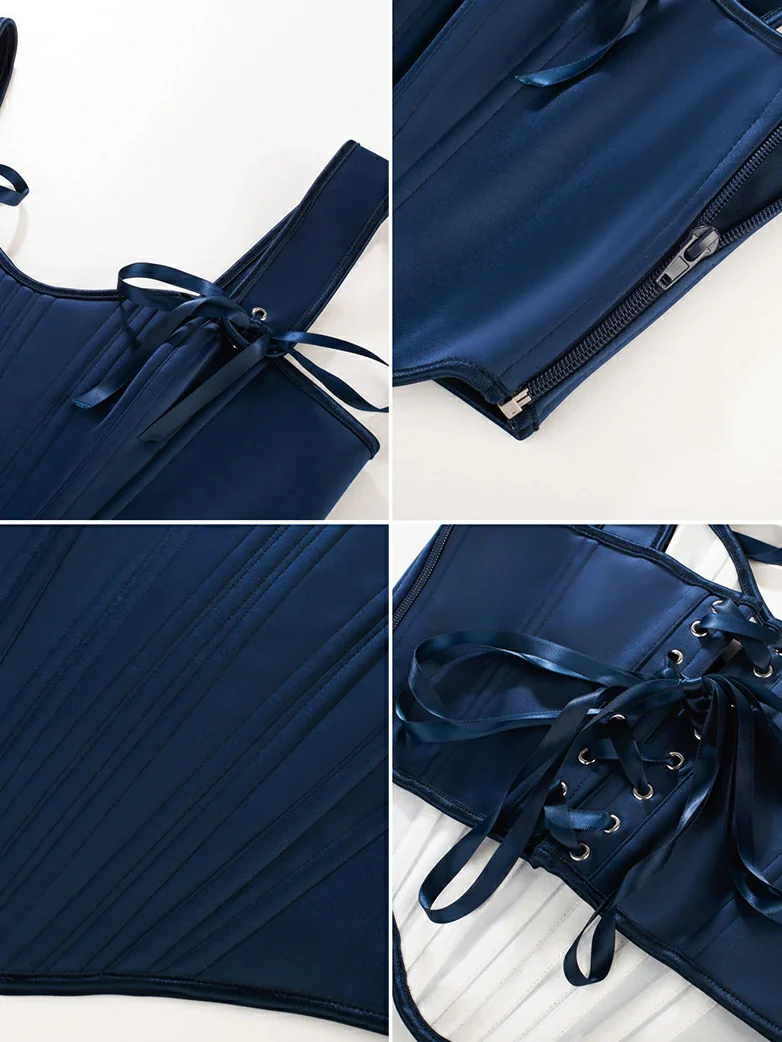 Renaissance Satin Corset Bustier Lace-up Top - Image 18