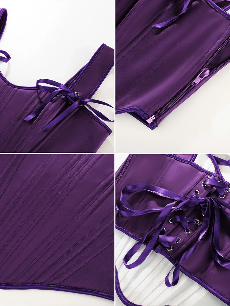 Renaissance Satin Corset Bustier Lace-up Top - Image 31