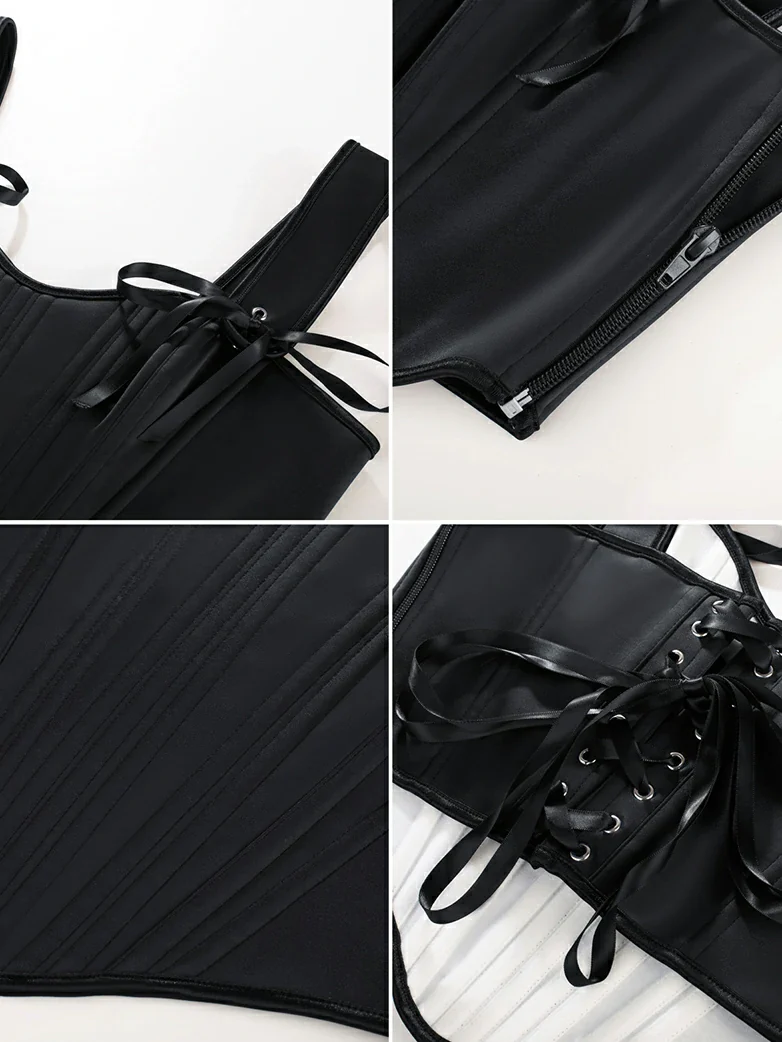 Renaissance Satin Corset Bustier Lace-up Top - Image 4