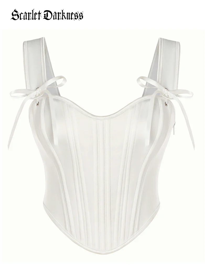 Renaissance Satin Corset Bustier Lace-up Top - Image 5