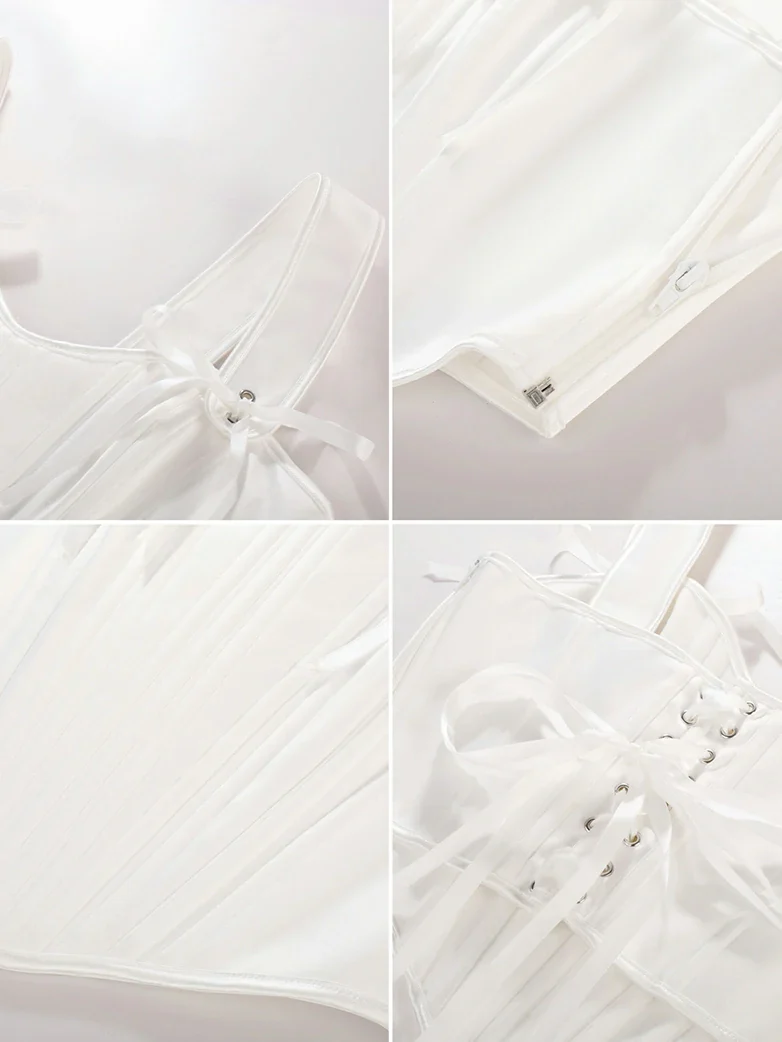 Renaissance Satin Corset Bustier Lace-up Top - Image 9