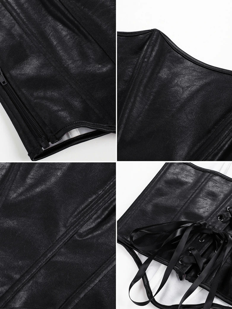 Strapless 11 Bones Pointed Hem Satin Corset Top - Image 18