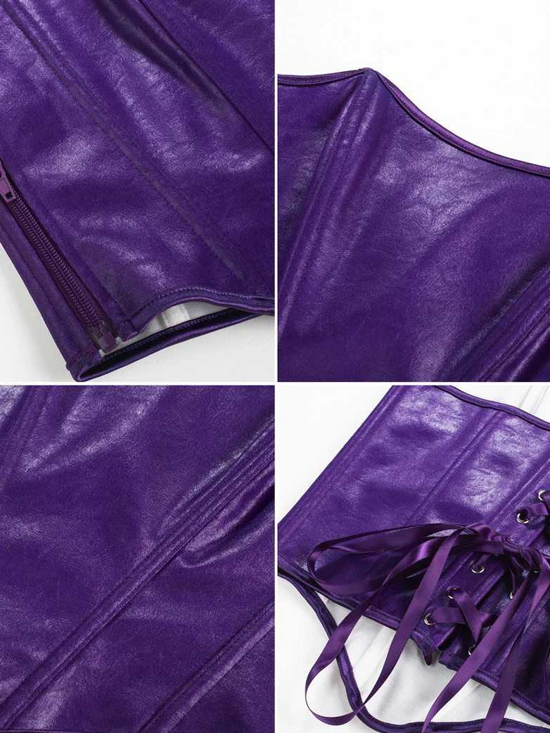 Strapless 11 Bones Pointed Hem Satin Corset Top - Image 5
