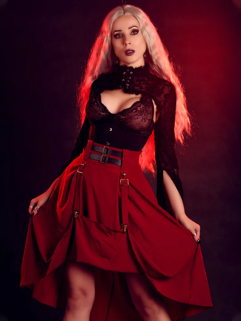 Steampunk Skirt Length Adjustable Skirt With Pocket - Image 11