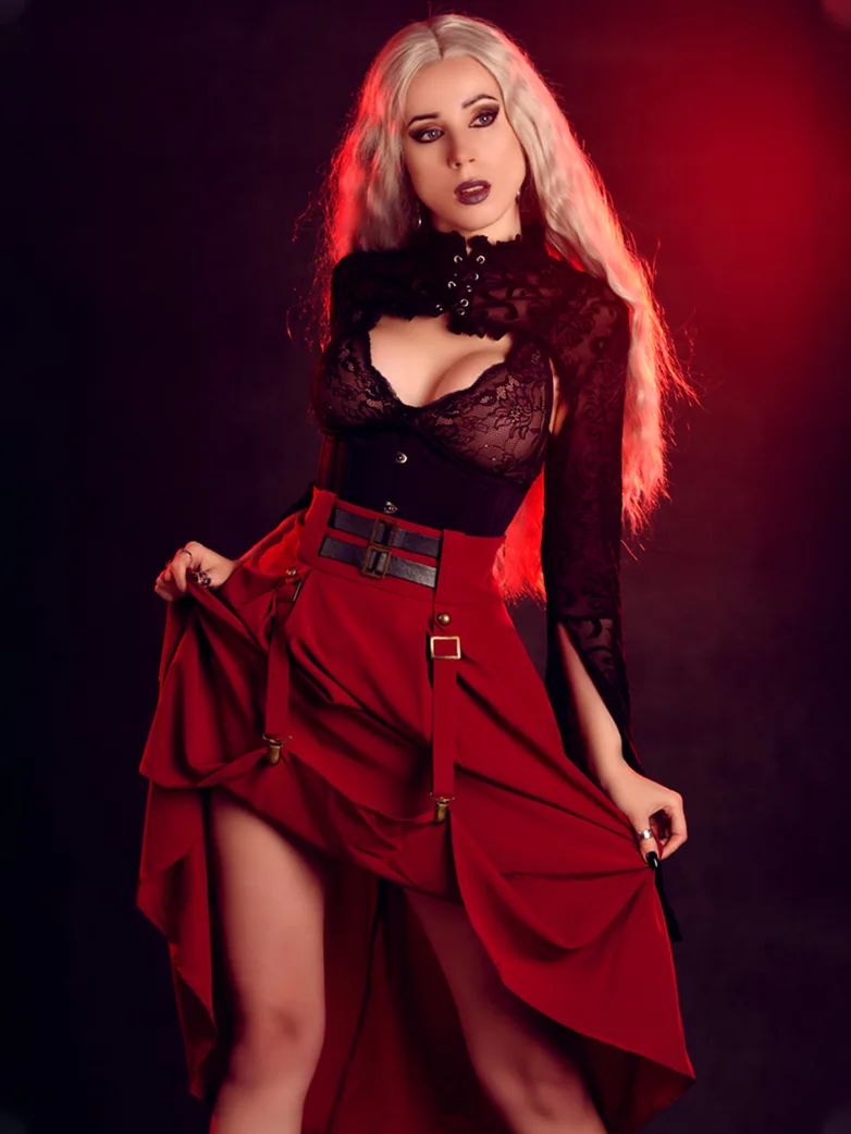 Steampunk Skirt Length Adjustable Skirt With Pocket - Image 12