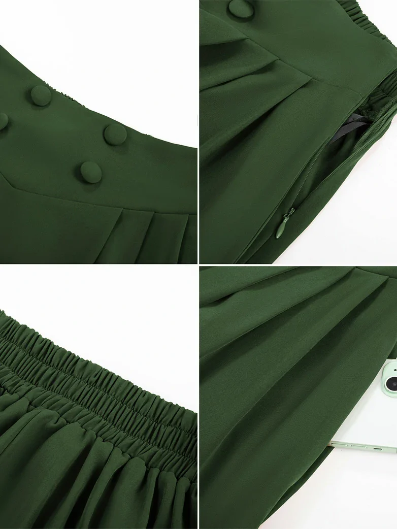 Renaissance Vintage Swing Maxi Skirt with Pockets - Image 25