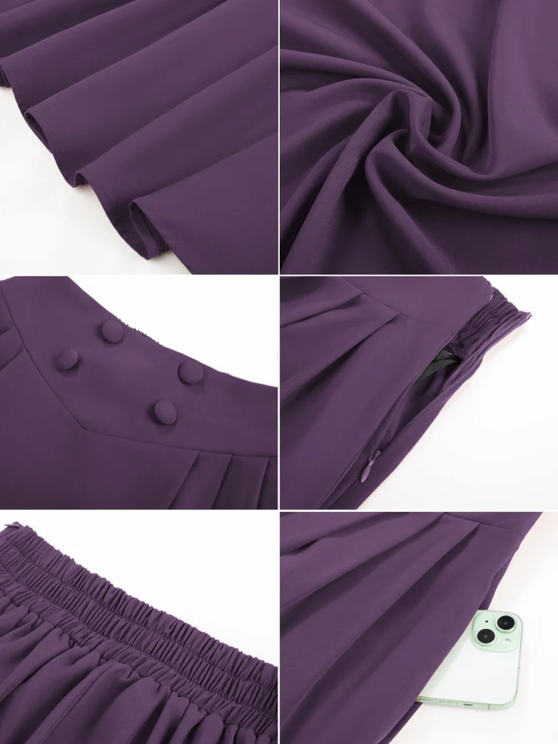 Renaissance Vintage Swing Maxi Skirt with Pockets - Image 33