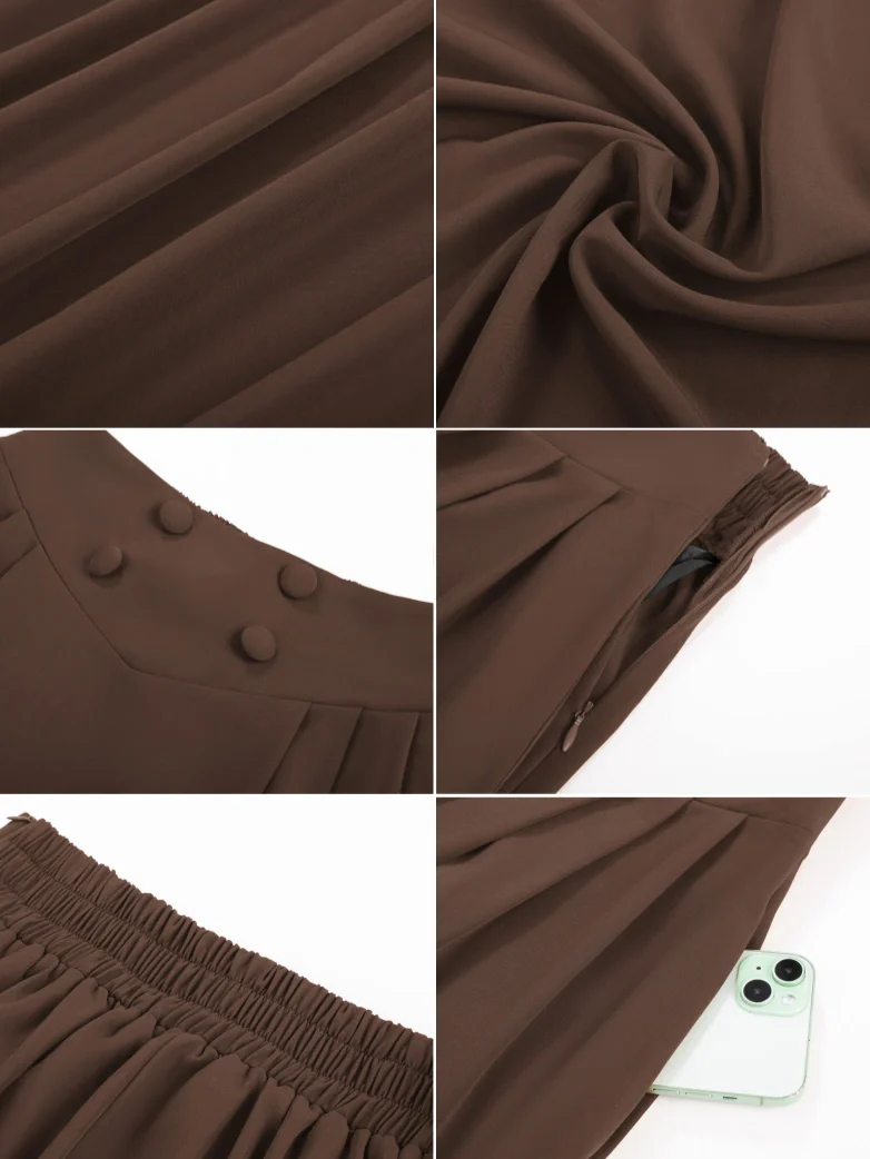 Renaissance Vintage Swing Maxi Skirt with Pockets - Image 41