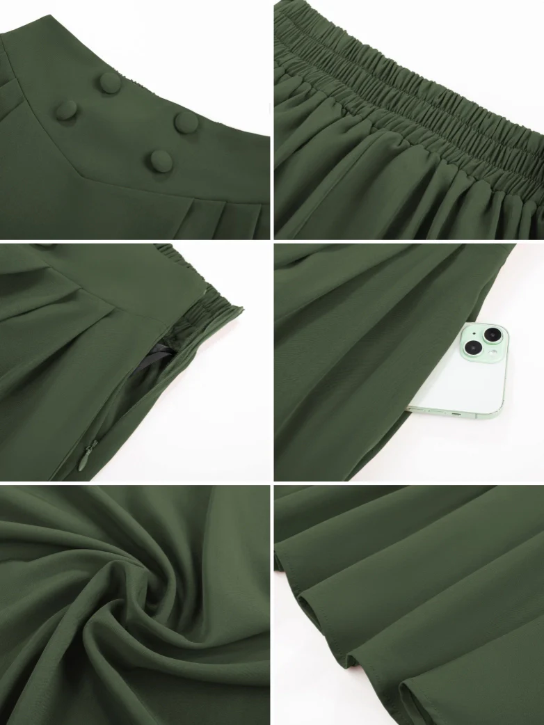 Renaissance Vintage Swing Maxi Skirt with Pockets - Image 46