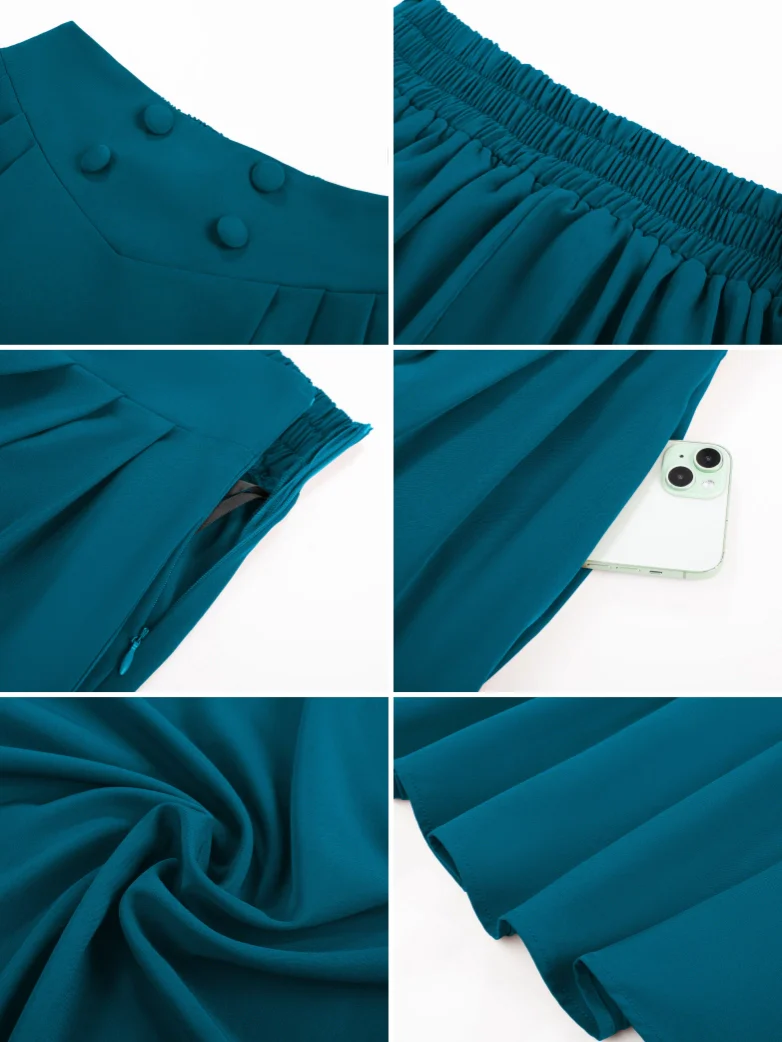 Renaissance Vintage Swing Maxi Skirt with Pockets - Image 57