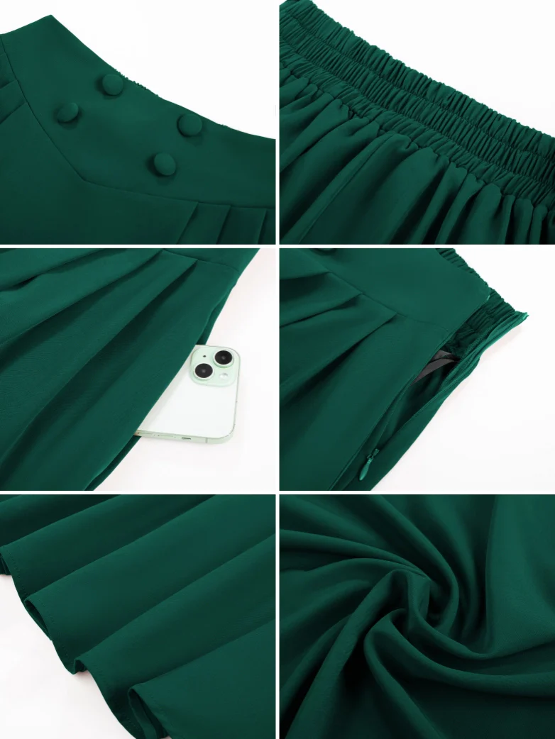 Renaissance Vintage Swing Maxi Skirt with Pockets - Image 63