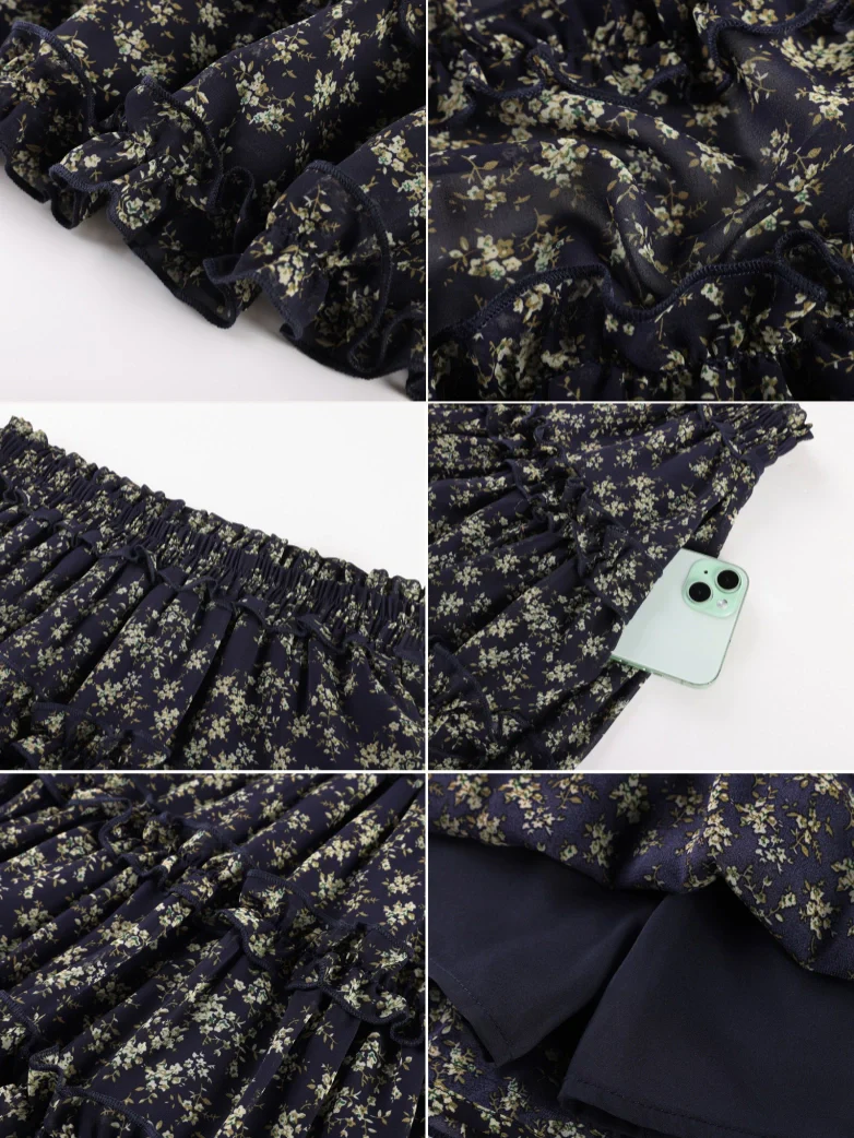 Women Renaissance Tiered Chiffon Mini Skirt - Image 14