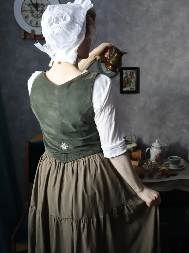 Renaissance Elastic Waist Swing Skirt with Pockets - Image 19