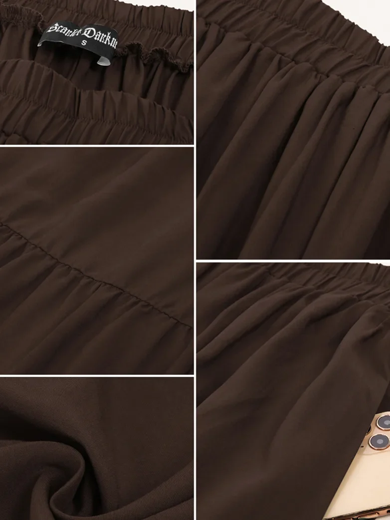 Renaissance Elastic Waist Swing Skirt with Pockets - Image 29