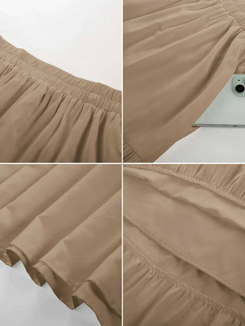 Renaissance Elastic Waist Swing Skirt with Pockets - Image 48