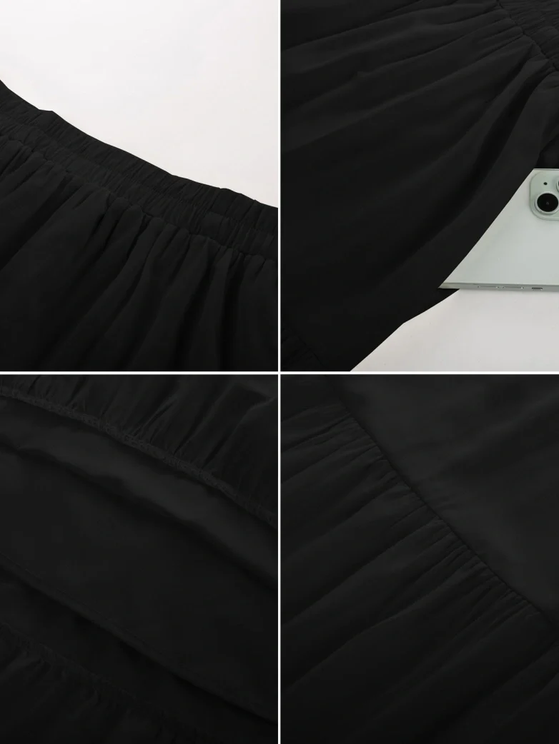 Renaissance Elastic Waist Swing Skirt with Pockets - Image 56