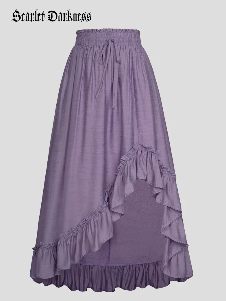 Women Renaissance Tiered Swing Pockets Skirt
