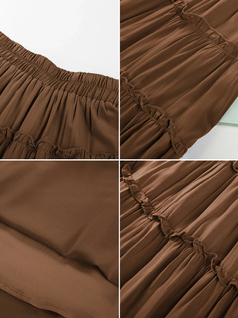 Women Renaissance Tiered Swing Pockets Skirt - Image 14