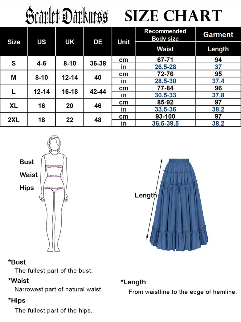 Women Renaissance Tiered Swing Pockets Skirt - Image 16