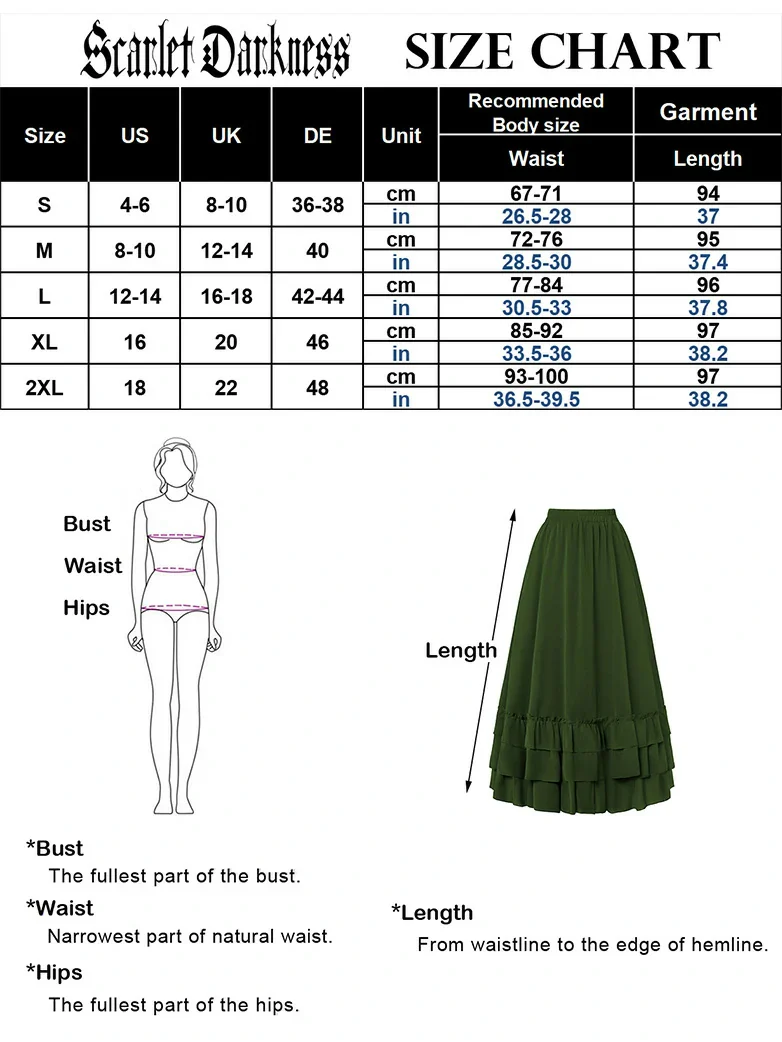 Women Renaissance Tiered Swing Pockets Skirt - Image 23