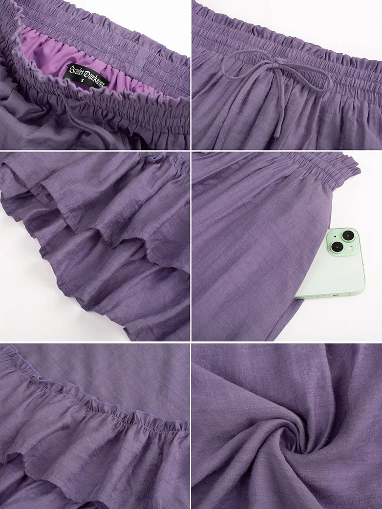 Women Renaissance Tiered Swing Pockets Skirt - Image 4
