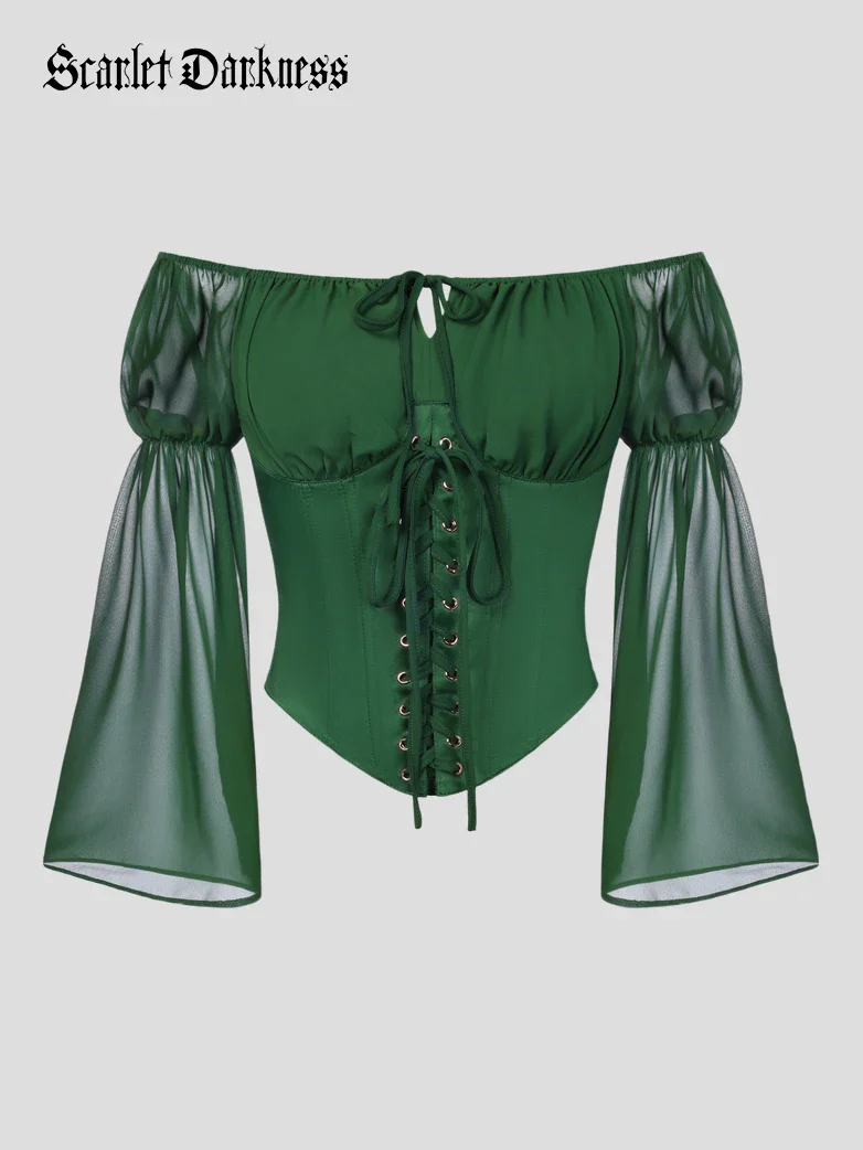 Renaissance Virago-Sleeve Fantasy Off-Shoulder Tops - Image 11