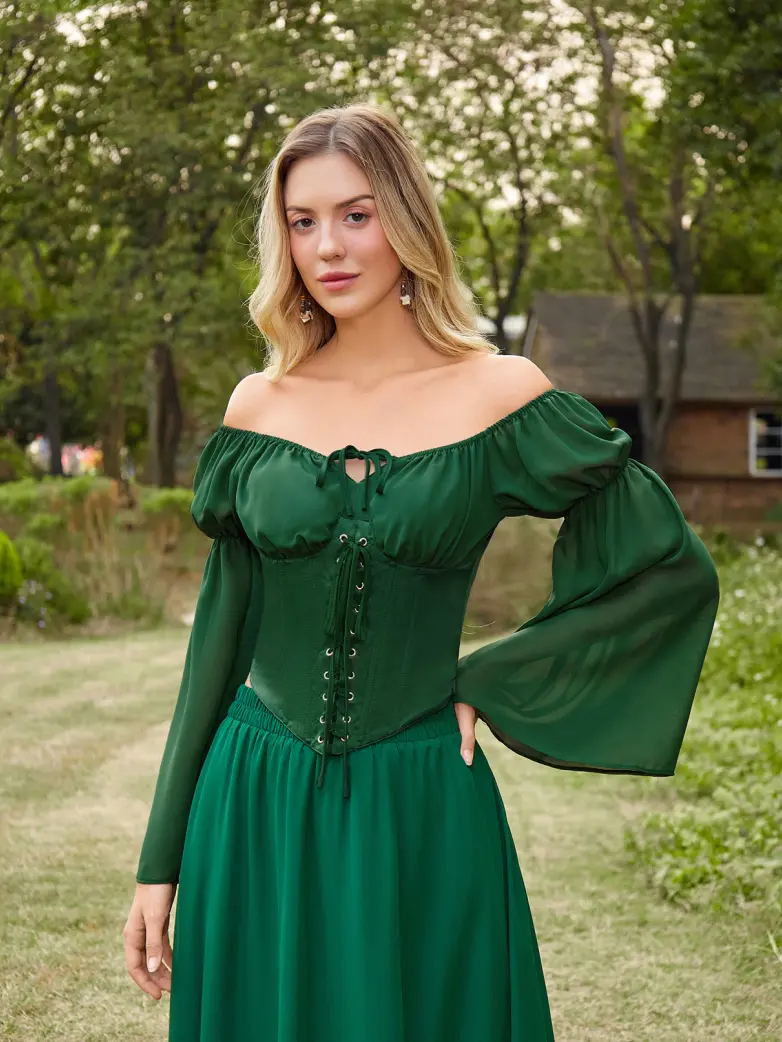 Renaissance Virago-Sleeve Fantasy Off-Shoulder Tops - Image 12