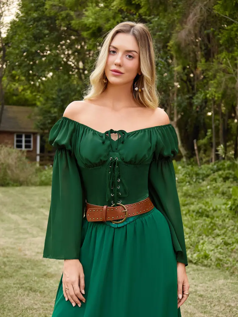 Renaissance Virago-Sleeve Fantasy Off-Shoulder Tops - Image 13