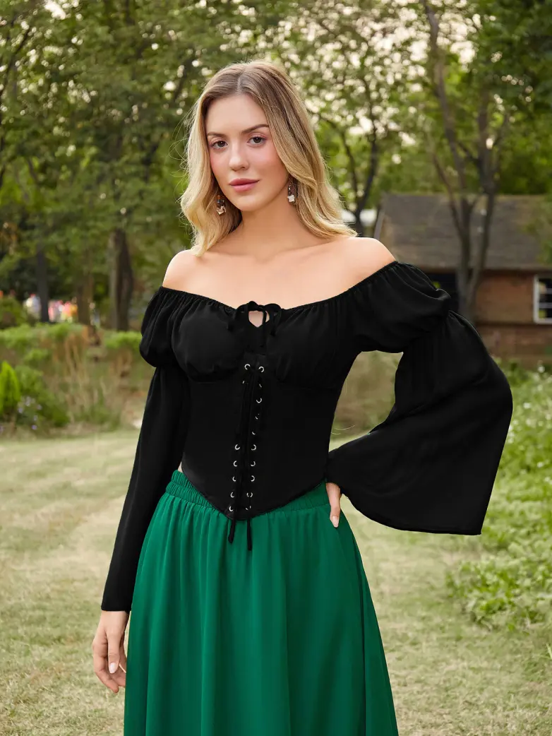 Renaissance Virago-Sleeve Fantasy Off-Shoulder Tops - Image 17