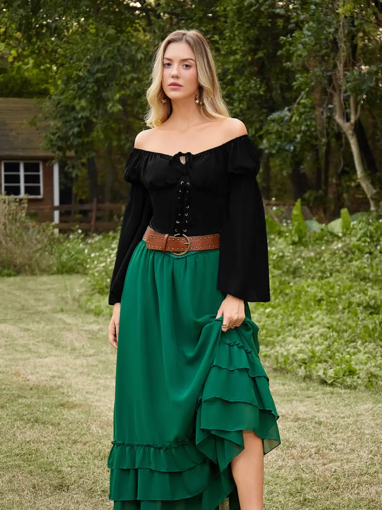 Renaissance Virago-Sleeve Fantasy Off-Shoulder Tops - Image 18