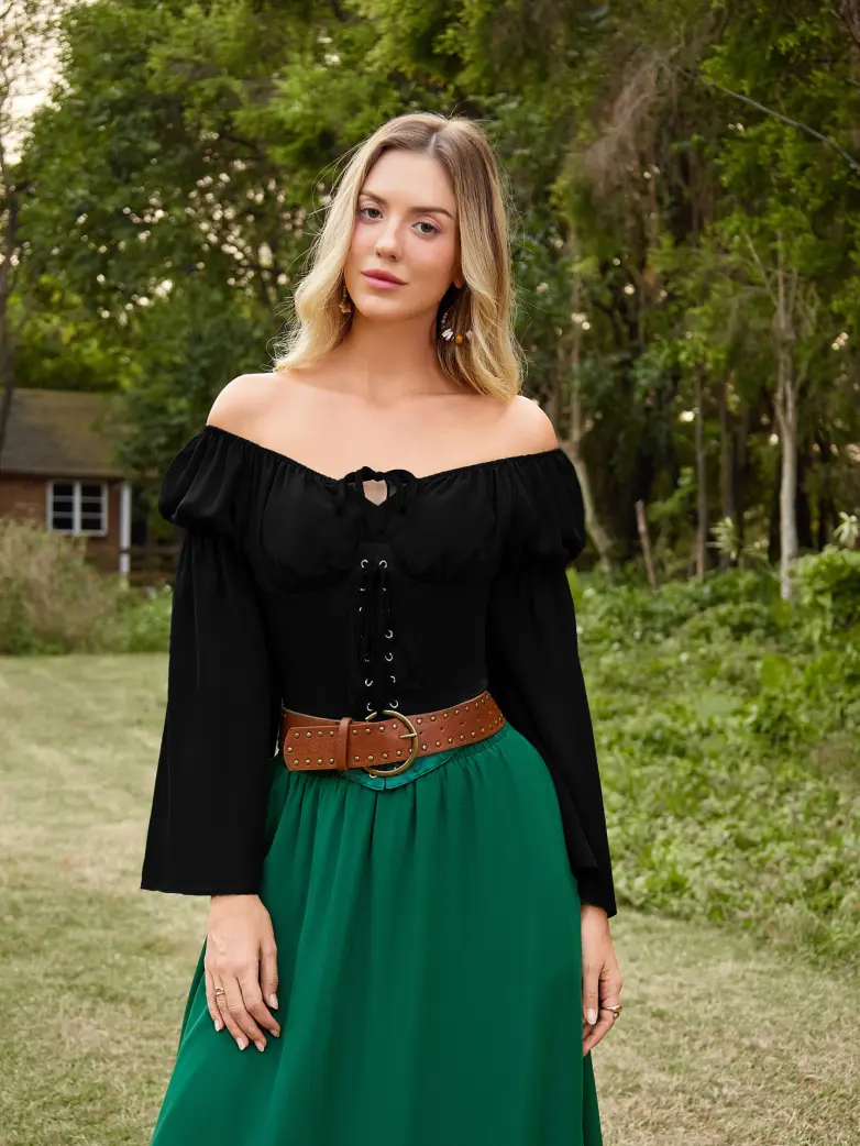 Renaissance Virago-Sleeve Fantasy Off-Shoulder Tops - Image 19